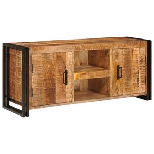 vidaXL Meuble TV Marron 120 x 30 x 50 cm Bois de mangue massif brut