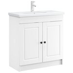 vidaXL Armoire sous évier de salle de bain Blanc 56 x 37 5 x 81 cm