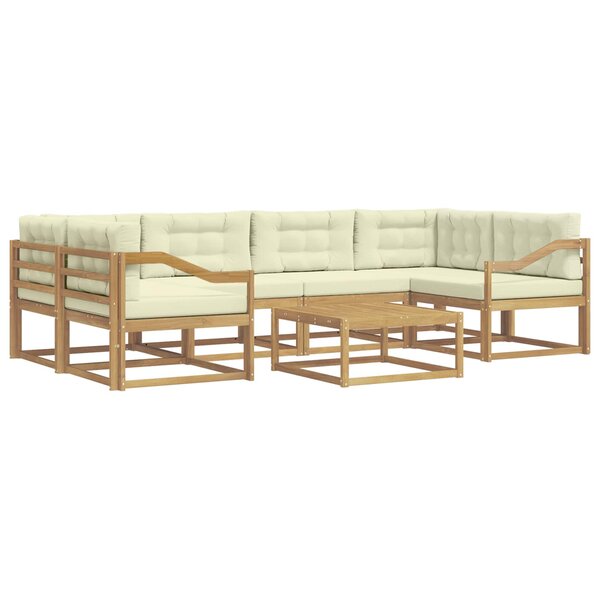 vidaXL Ensemble de canapés d'extérieur 5 Pièces Blanc et crème