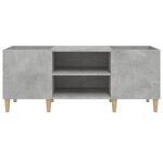 vidaXL Armoire à disques gris béton 121x38x48 cm bois d'ingénierie