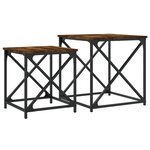 vidaXL Tables basses gigognes 2 Pièces chêne fumé bois d'ingénierie