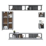 vidaXL Ensemble de meubles TV 8 Pièces Sonoma gris Bois d'ingénierie
