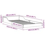 vidaXL Cadre de lit Marron cire 100 x 210 cm Bois massif en pin