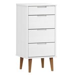 vidaXL Commode MOLDE Blanc 40x35x82 cm Bois de pin massif
