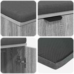 vidaXL Banc d'entrée avec coussin Gris Sonoma 80 x 46 x 46 cm