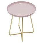 Table d'appoint plateau rond glossy rose