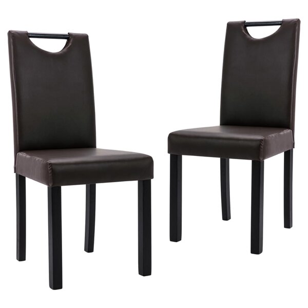 vidaXL Chaises à manger lot de 2 marron similicuir