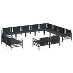 vidaXL Ensemble de canapé de jardin 12 Pièces Anthracite Acier
