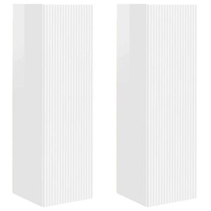 vidaXL Meuble TV mural 2 Pièces Blanc Brillant 30 x 31 x 100 cm