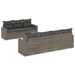 vidaXL Salon de jardin 8 Pièces avec coussins gris résine tressée
