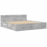vidaXL Cadre de lit tête de lit sans matelas gris béton 200x200 cm