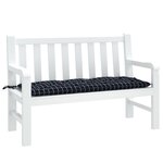 vidaXL Coussin de banc de jardin carreaux noir 120x50x7 cm tissu