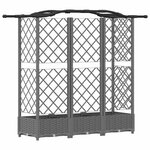 vidaXL Lit Élevé avec Treillis et Toit Gris clair 163 x 40 x 126 cm PP
