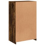 vidaXL Armoire latérale avec lumières LED chêne fumé bois d'ingénierie