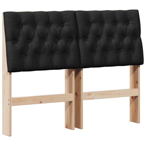 vidaXL Tête de lit capitonnée Noir 120 cm Pin massif