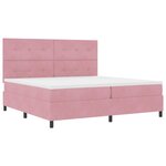 vidaXL Lit à ressort LED avec matelas Rose 200 x 200 cm Velours