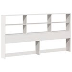 vidaXL Lit bibliothèque sans matelas blanc 200x200 cm bois pin massif
