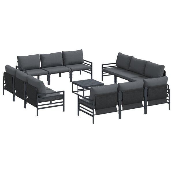 vidaXL Ensemble de canapé de jardin 13 Pièces Anthracite Acier