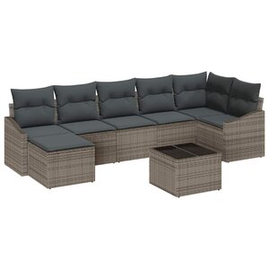 vidaXL Ensemble de salle à manger pour jardin 8 Pièces Gris clair