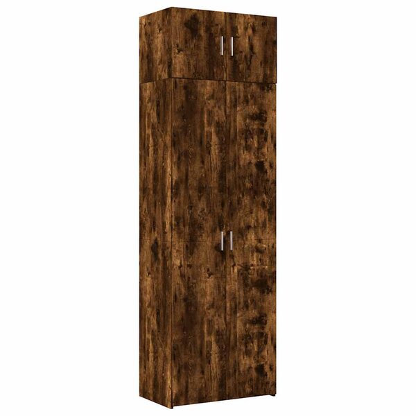 vidaXL Armoire de rangement chêne fumé 70x42 5x225cm bois d'ingénierie