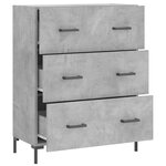 vidaXL Buffet gris béton 69 5x34x90 cm bois d'ingénierie