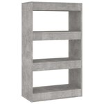 vidaXL Bibliothèque/séparateur de pièce gris béton bois d'ingénierie