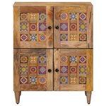 vidaXL Buffet avec porte Naturel 60 x 33 x 75 cm Bois de mangue massif