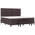 vidaXL Lit avec sommier et banc marron foncé 200x200 cm Tissu