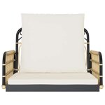 vidaXL Balancelle avec coussins 63x58x39 cm résine tressée acier