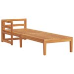 vidaXL Chaise longue avec 1 accoudoir Blanc crème Bois d'acacia solide