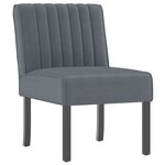 vidaXL Fauteuil sans accoudoirs gris foncé velours