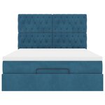 vidaXL Cadre de lit ottoman avec matelas bleu foncé 140x190 cm velours