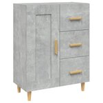 vidaXL Buffet Gris béton 69 5x34x90 cm Bois d'ingénierie