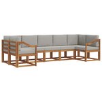 vidaXL Ensemble de canapés d'extérieur 7 pc Naturel et gris clair