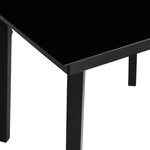 vidaXL Table à dîner de jardin Noir 200x100x74 cm Acier et verre