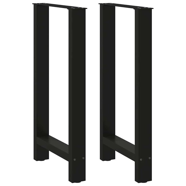 vidaXL Pieds de table de bar Noir 2 pièces 40 x (90-91) cm Acier