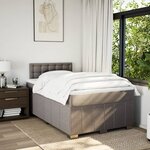 vidaXL Sommier à lattes de lit avec matelas taupe 120x190 cm tissu