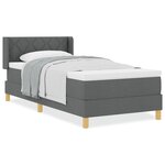 vidaXL Lit Box Spring avec matelas gris foncé  90 x 200 cm  en tissu