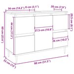 vidaXL Armoire de salle de bain vieux bois 80x33x60 cm bois ingénierie