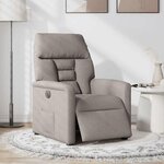 vidaXL Fauteuil inclinable électrique Taupe Tissu