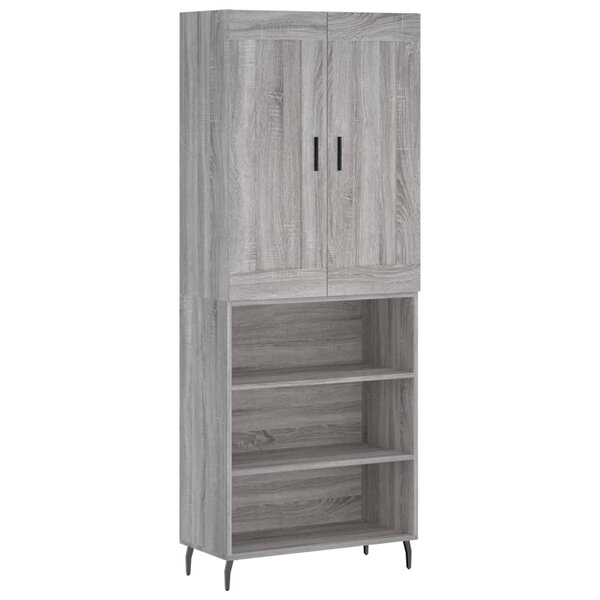 vidaXL Buffet haut Sonoma gris 69 5x34x180 cm Bois d'ingénierie