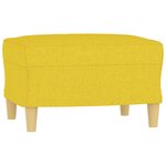 vidaXL Canapé à 3 places avec repose-pieds Jaune clair 180 cm Tissu