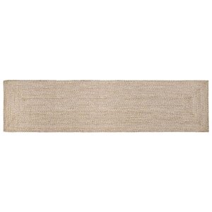 vidaXL Tapis de surface Rectangulaire Naturel et Blanc 60 x 400 cm
