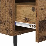 vidaXL Cabinet de chevet avec tiroir Bois ancien 40 x 35 x 47 5 cm