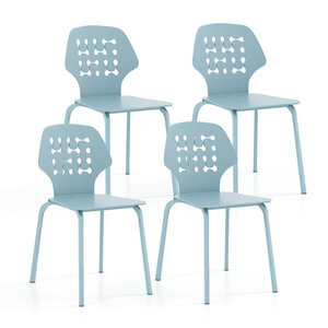 Lot de 4 chaises de salle à manger 44 x 53 x 86 cm confort amélioré moderne et élégantes en PP bleu 20_0020934