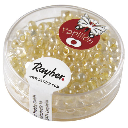 Perle rocaille papillon jaune lumineux 3 2 x 6 5 mm 18 g