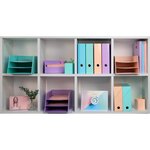 Corbeille À Courrier Combo 3 Niveaux Carton Aquarel - Bleu Pastel - X 4 - Exacompta