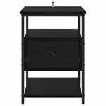 vidaXL Cabinet de chevet avec tiroir 2 Pièces Chêne noir 40 x 42 x 56 cm