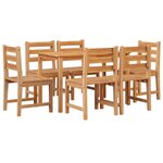 vidaXL Ensemble à manger de jardin 7 Pièces Bois de teck solide
