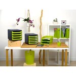 Corbeille à courrier exacompta combo 2 iderama vert anis - lot de 6